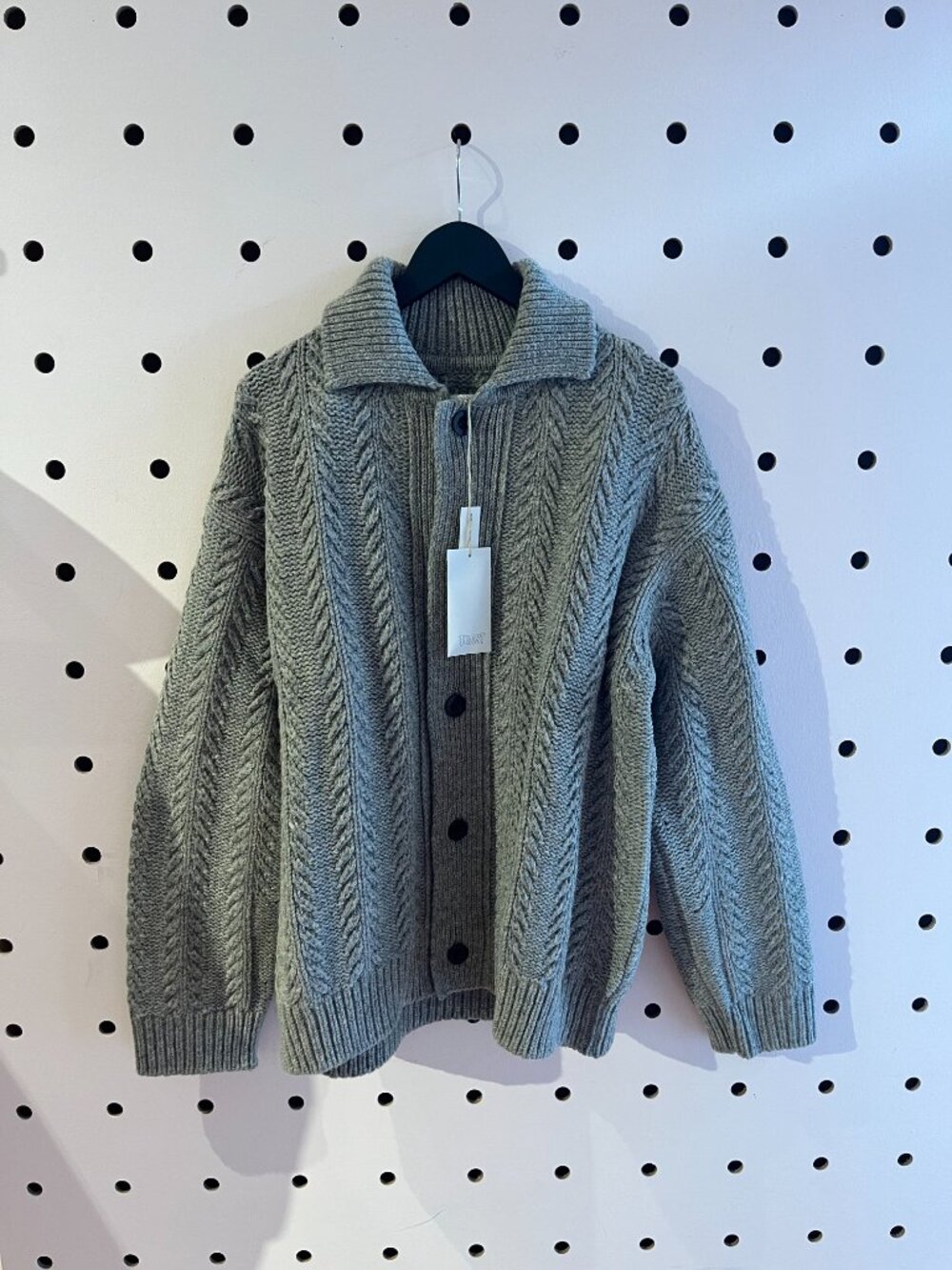 Collard Aran Wool Sweater